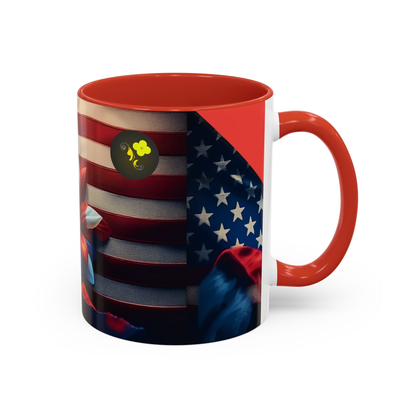 American Flag Flowers  Coffee Mug (11, 15oz)